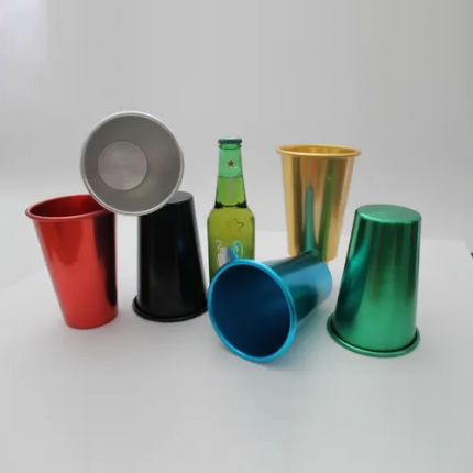 Vaso Cervecero de Aluminio Anodizado, 900ml. 6pzas
