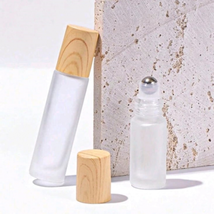 Roll-on vidrio opaco, tapa bambu