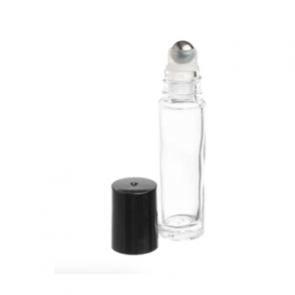 Roll-on 10ml vidrio transparente con bolita acero